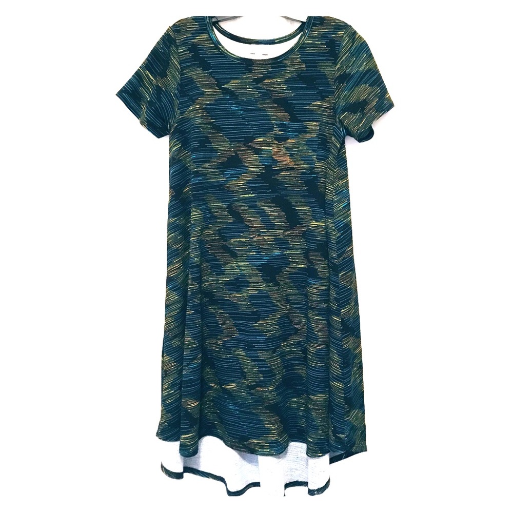 LuLaRoe Army Print Carly High Low Dress